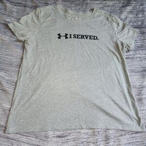 Under Armour I Served HeatGear Gray Loose Fit Womens T Shirt 2XL